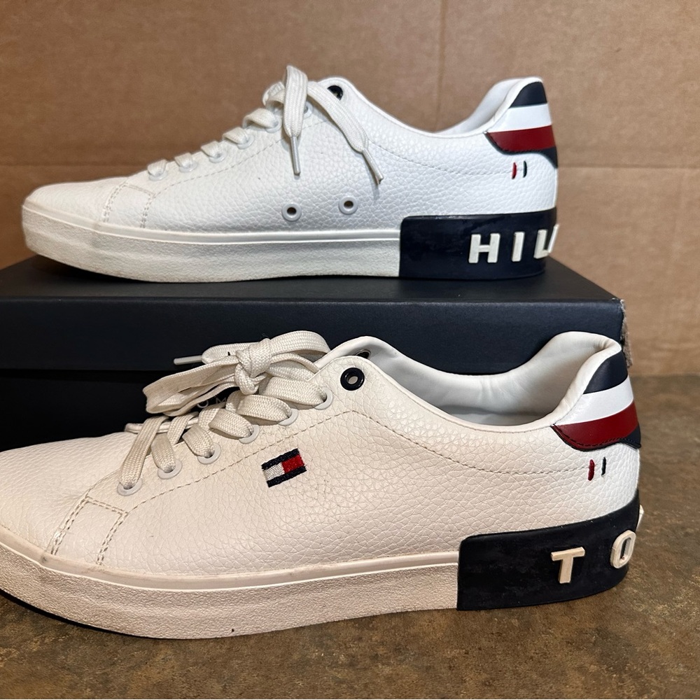 Tommy Hilfiger White Sneakers with Red and Navy Details